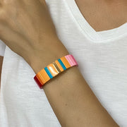 Enamel Tile Bracelet - Mango