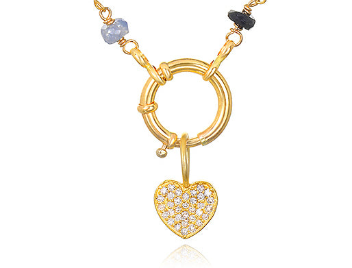 New! Lock Necklace - Multi-Colored Sapphire