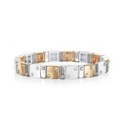 CZ Enamel Bracelet-Gold & Silver