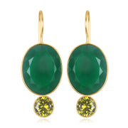 Valencia Grand Oval Earring-Olive Gold