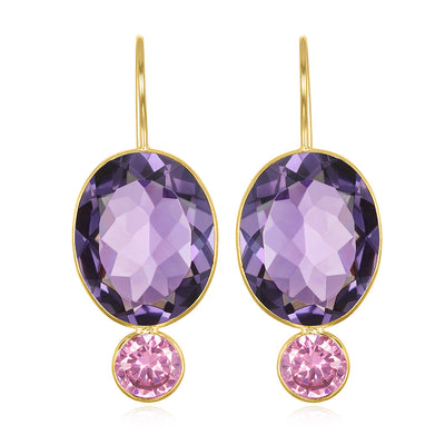 Valencia Grand Oval Earring-Violet Gold