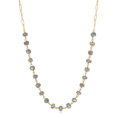 Paperclip Necklace - Labradorite