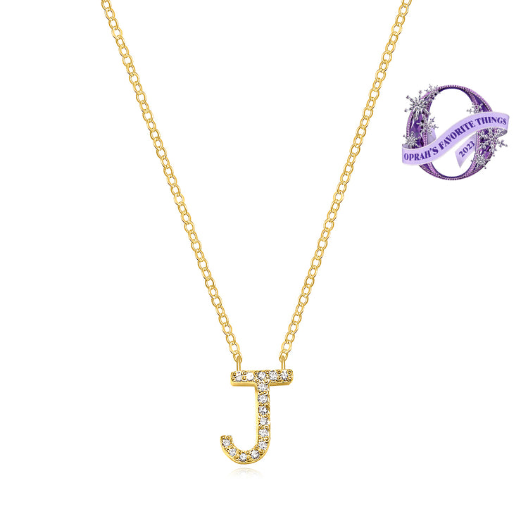 Gold Diamond Initial Necklace-All Letters
