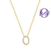 Gold Diamond Initial Necklace-All Letters