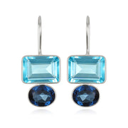 Valencia Earring-Sky Blue & Royal Blue Silver