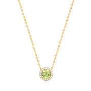 Diamond & Birthstone Necklace- August Peridot