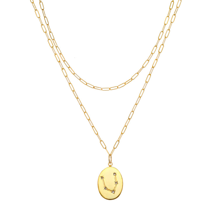 Constellation Layered Necklace Gold-All Signs