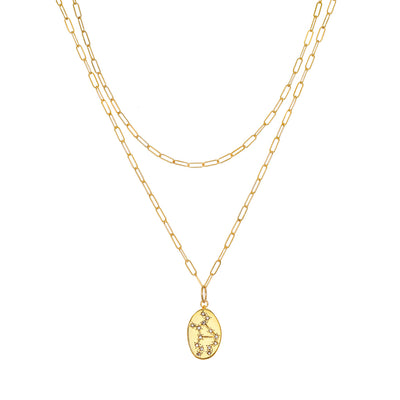 Constellation Layered Necklace Gold-All Signs