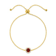 Birthstone & Diamond Bracelet- January Garnet