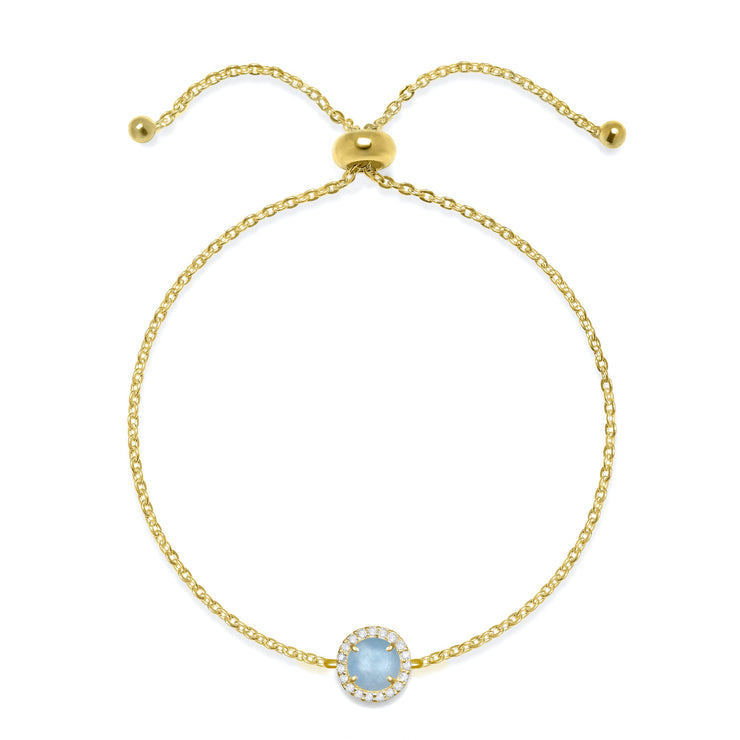 Birthstone & Diamond Bracelet- March Aquamarine