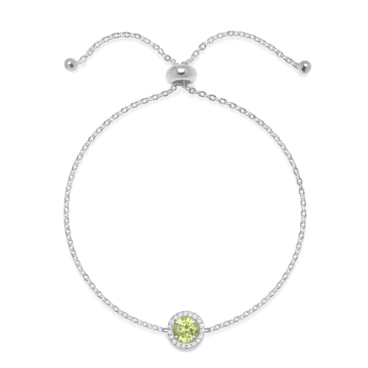 Birthstone & Diamond Bracelet- August Peridot