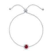 Birthstone & Diamond Bracelet- July Ruby