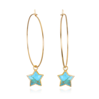 Star Hoops-Turquoise