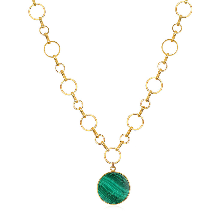 Coin Necklace - Malachite