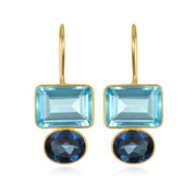 Valencia Earring-Sky Blue & Royal Blue Gold