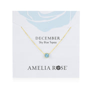 Birthstone Solitaire Necklace-December Sky Blue Topaz