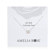 Birthstone Solitaire Necklace-June Freshwater Pearl
