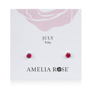 Birthstone Earring-July Ruby
