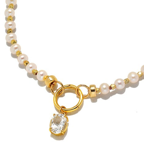 Freshwater Pearl Charm Lock Necklace