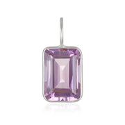 NEW!  Pink Amethyst Emerald Cut Charm