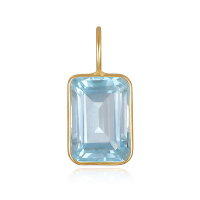 NEW!  Blue Topaz Emerald Cut Charm