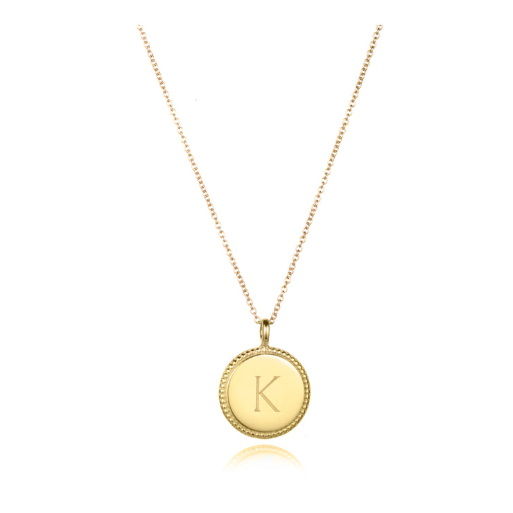 round charm necklace gold