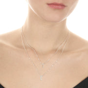 Letter Initial Necklace Silver