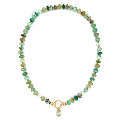 Peruvian Opal Charm Lock Necklace