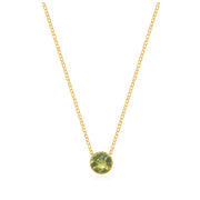 Birthstone Solitaire Necklace-August Peridot