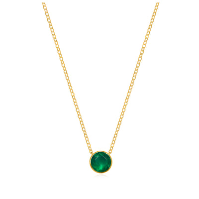 Birthstone Solitaire Necklace-May Chrome Diopside