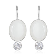 Valencia Grand Oval Earring-Lily Silver
