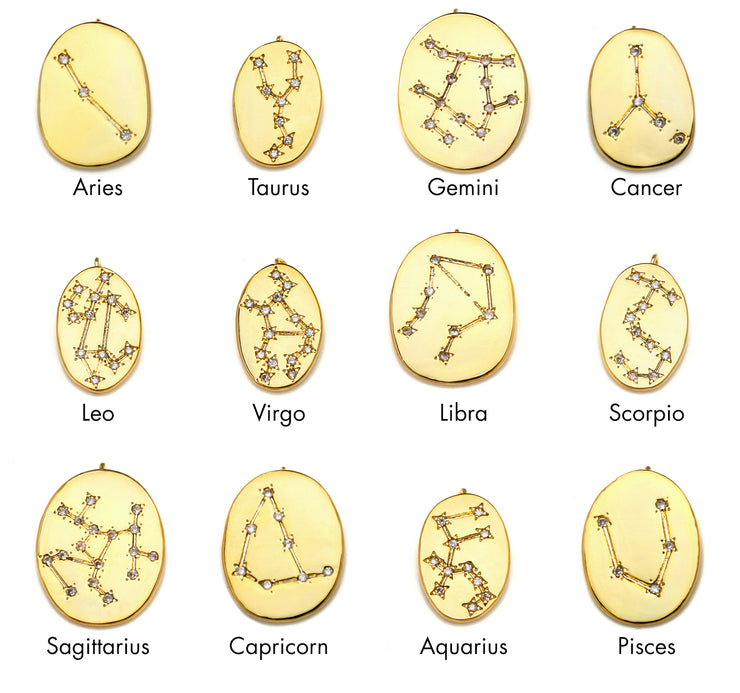 Constellation Layered Necklace Gold-All Signs