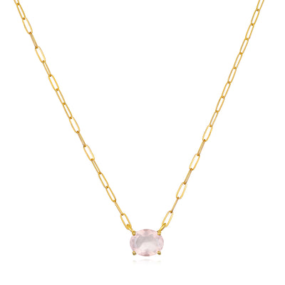 NEW!  Gem Drop Rose Quartz Necklace