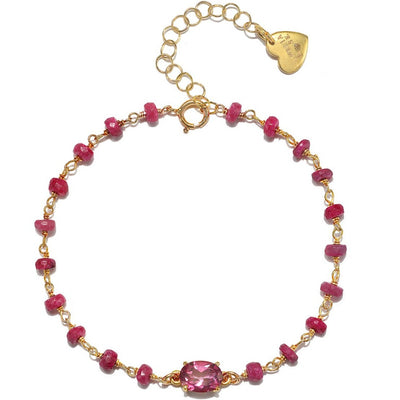 Greenwich Bracelet-Ruby & Pink Topaz