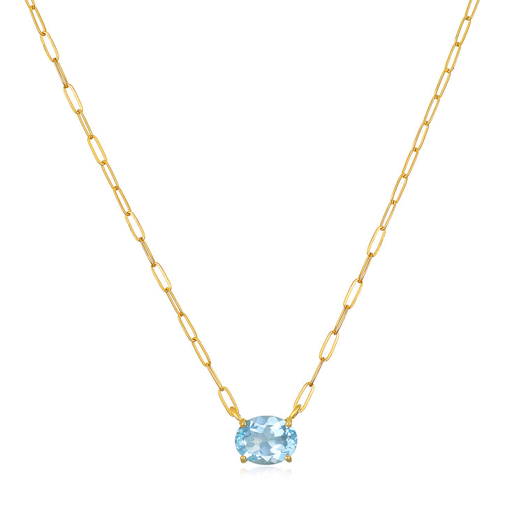 NEW!  Gem Drop Sky Blue Topaz Necklace